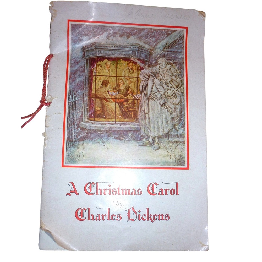 Vtg Christmas Carol Charles Dickens LL Taylor Realtor Dodge City Kansas Gift
